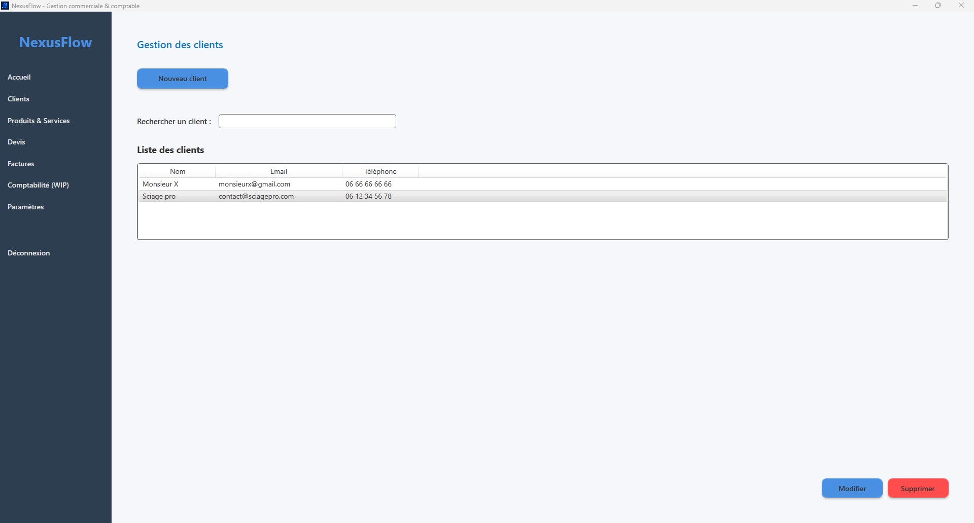 NexusFlow Gestion des Clients