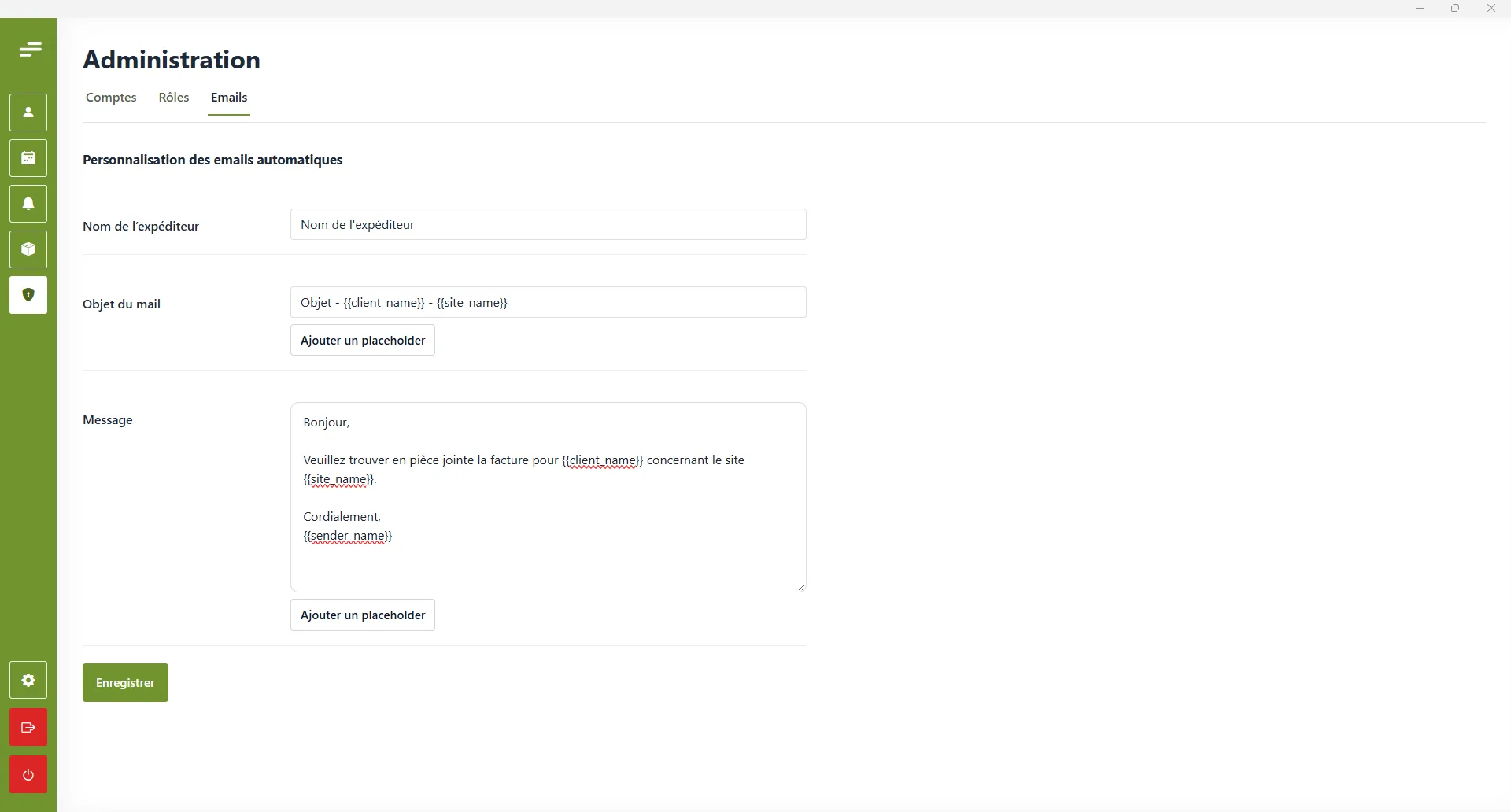 Logiciel métier - envoi de mail personnalisé